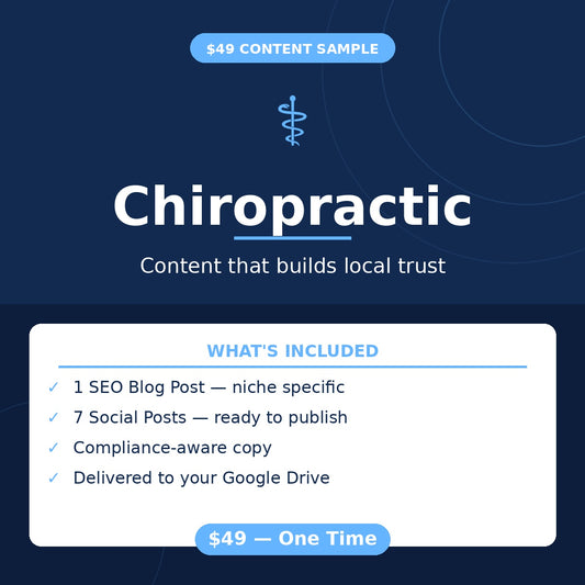 Chiropractic Content Starter — Done-For-You Sample Blog & Social Posts