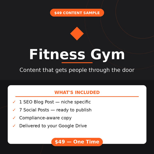 Fitness Gym Content Starter — Done-For-You Sample Blog & Social Posts