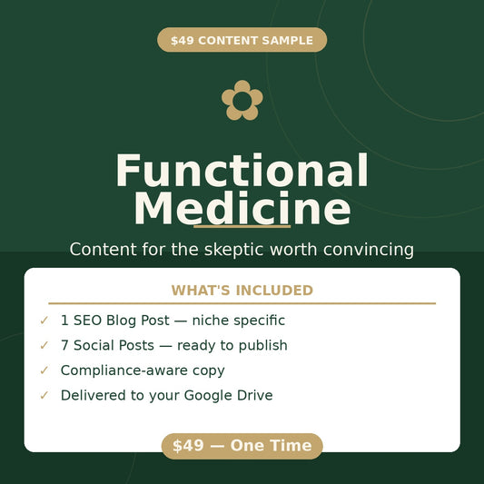 Functional Medicine Content Starter — Done-For-You Sample Blog & Social Posts