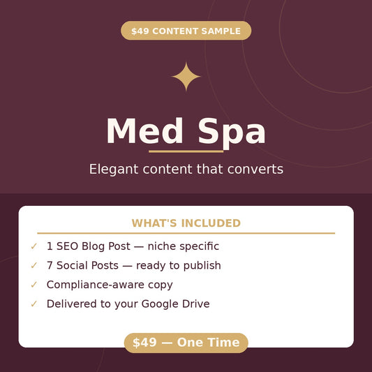MedSpa Content Starter — Done-For-You Sample Blog & Social Posts